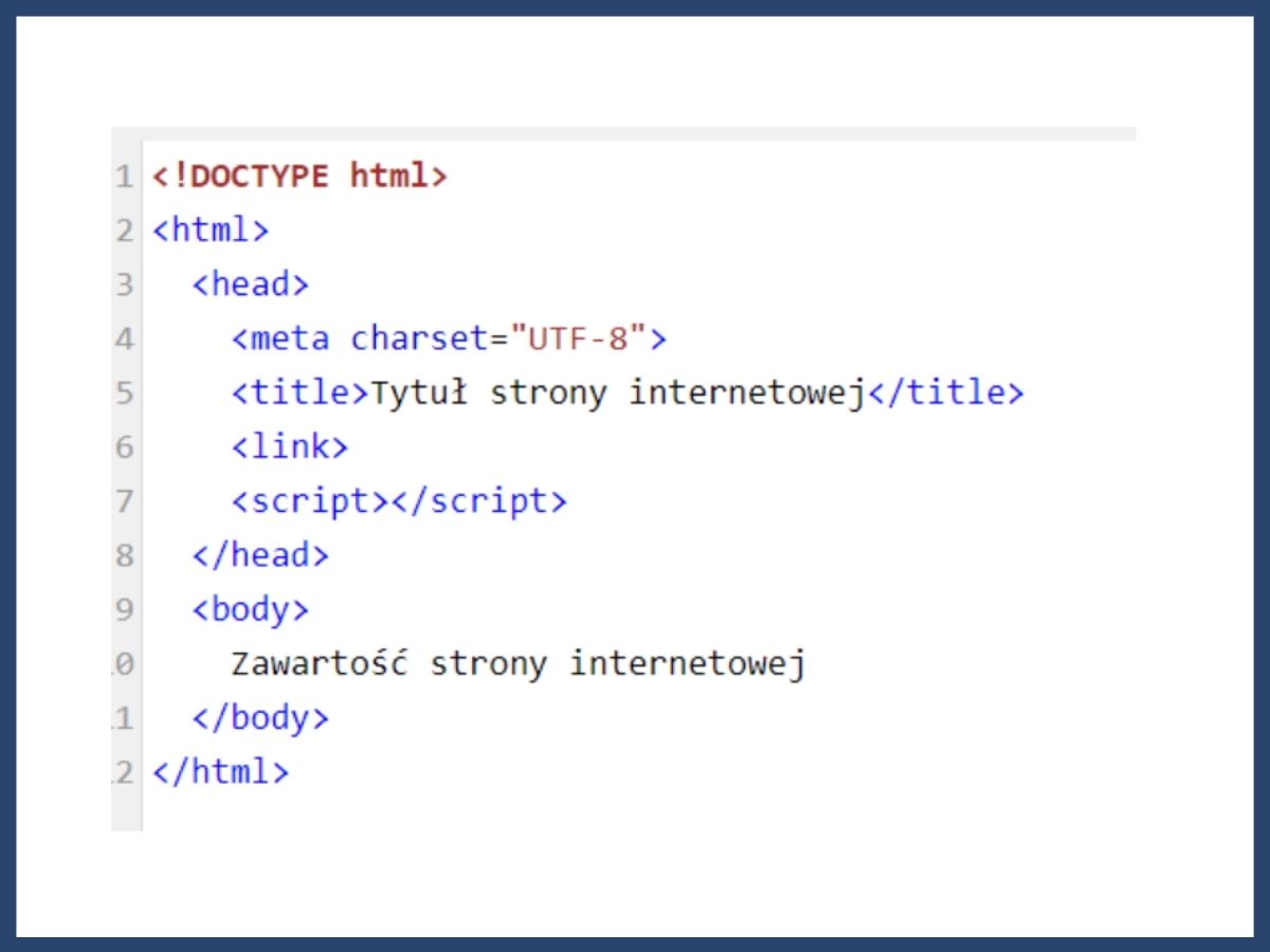 Doctype HTML - podstawowa struktura strony internetowej