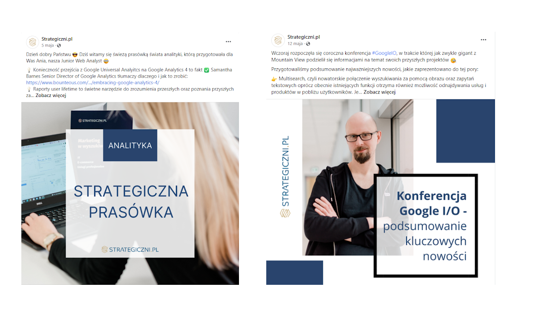 Facebook Strategiczni.pl - posty edukacyjne